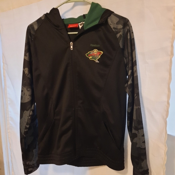 Reebok Black and Green Athletic Jacket Minnesota Wilds - Picture 9 of 12